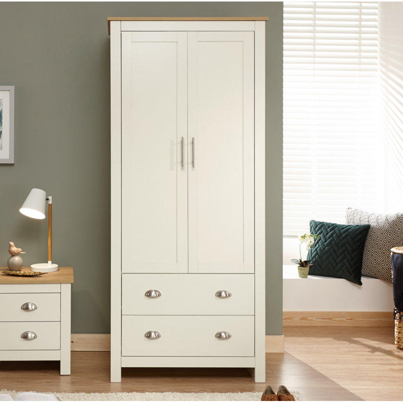 Beachcrest Home Crisfield 2 Door Wardrobe & Reviews Wayfair.co.uk